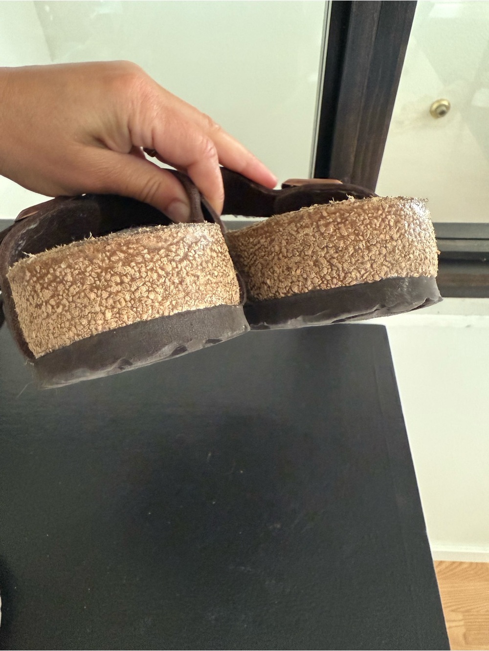 Birkenstock Brown Double-Strap Slide Sandals - Picture 2 of 3